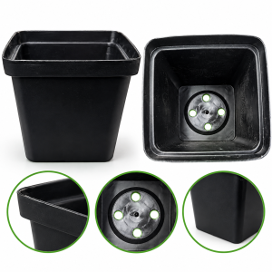 10cm Black Square Pot